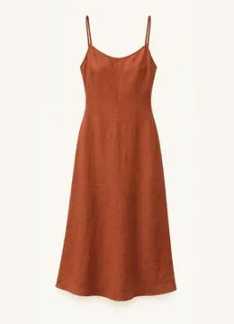 A rust slip dress